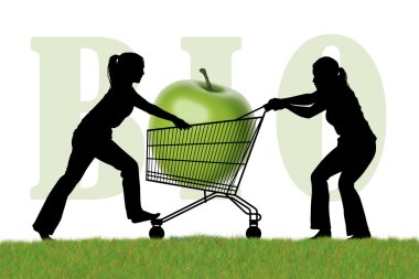 bio apple ile alışveriş caddy için kavga eden kadınlar