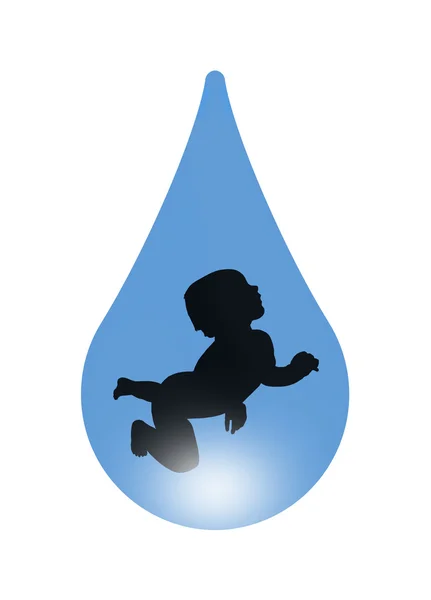 Dziecko w kropli wody — Zdjęcie stockowe