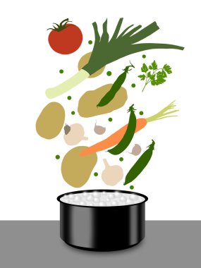 sebze çorbası pişirme