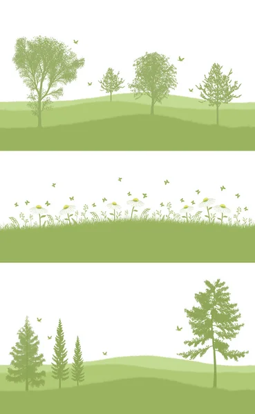 Зелений набір для нижньої частини сторінки A4 — стокове фото