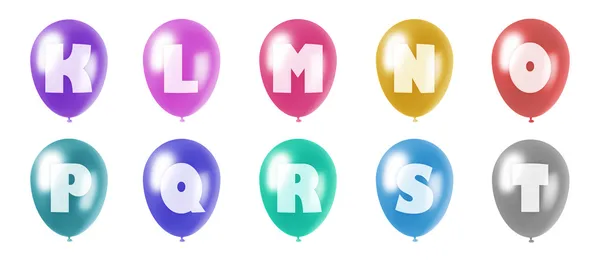 Alphabet balloons set k-t — Stock Photo, Image