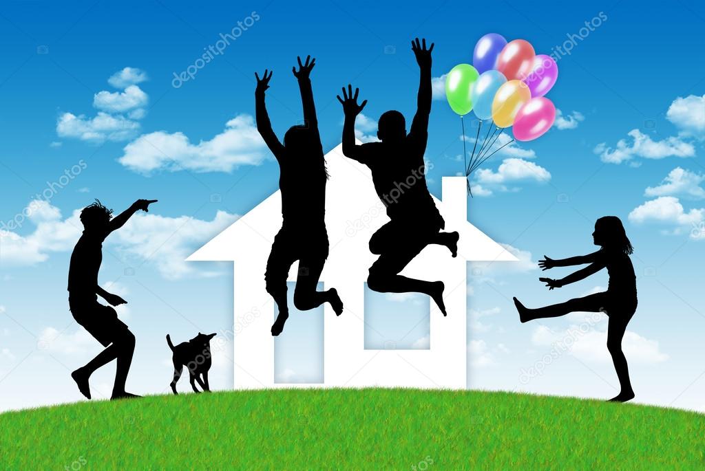 happy family having a house