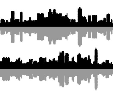 grote stad silhouetten set 1