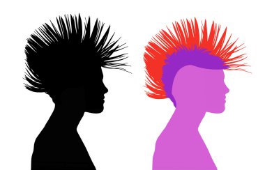 punk saçlı kadın