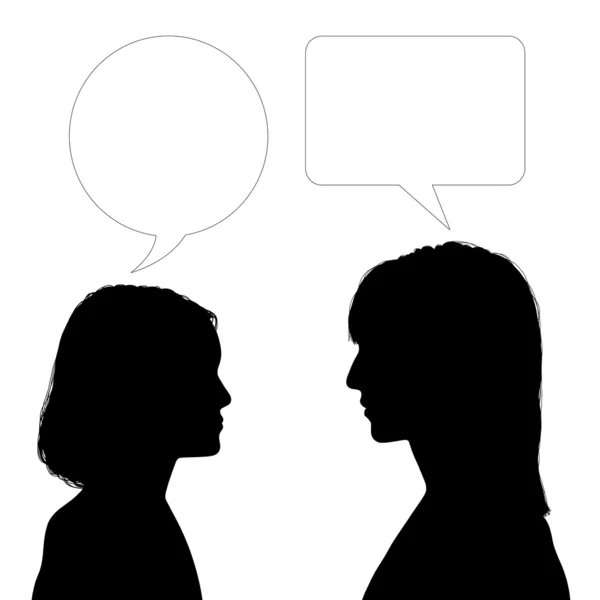 Moeder en dochter aangezicht tot aangezicht dialoog — Stockfoto