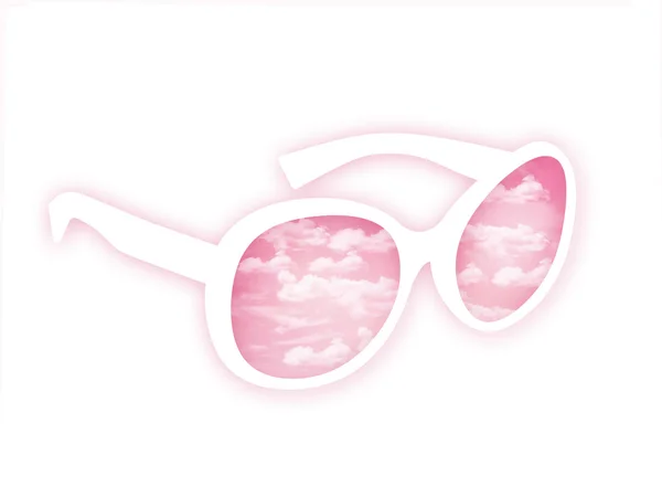 Mondo attraverso occhiali rosa — Foto Stock