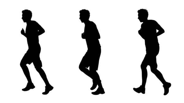 Erkek koşu siluetleri küme 1 — Stok fotoğraf
