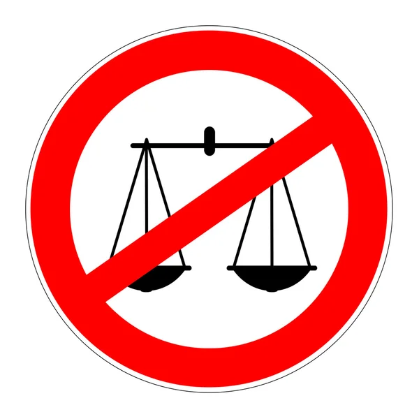 Prohibition sign no justice — Stock Photo, Image