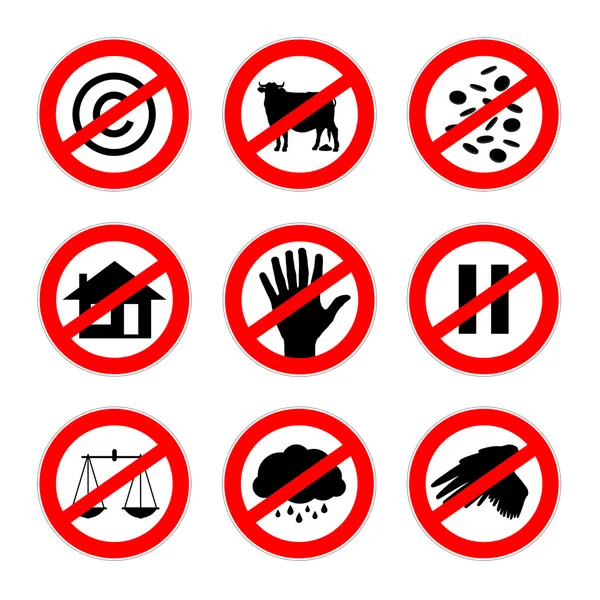 Znaki zakazu alternatywnych zestaw 2 — Zdjęcie stockowe
