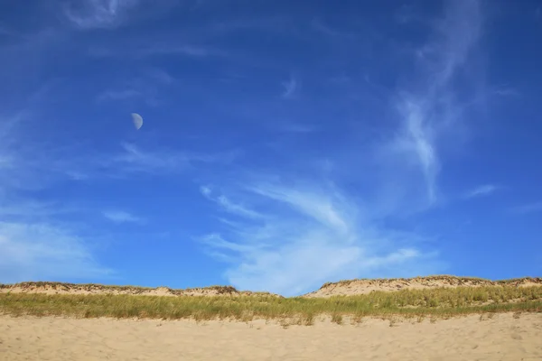 Paisaje de dunas con cielo azul por encima — Foto de Stock