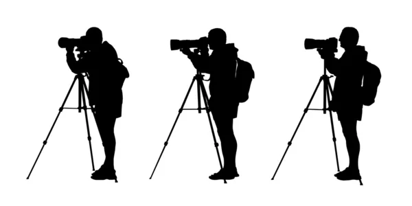 Photographer silhouettes set 1 — Stock Photo, Image
