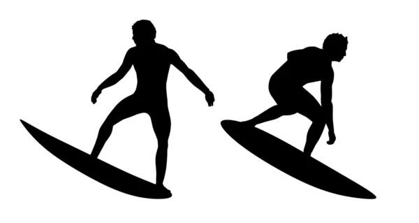 Surfers silhouettes set 1 — Stock Photo, Image