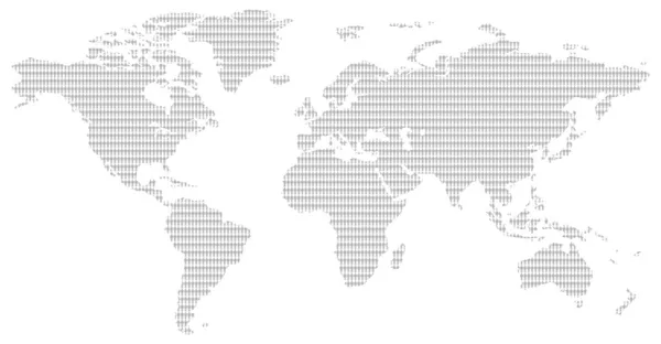 Mapa del mundo patrón de hombres blancos y negros — Foto de Stock