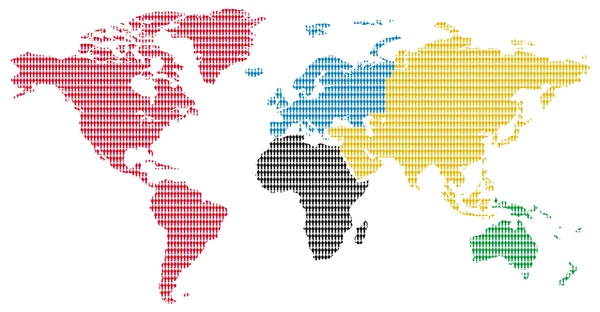 Olimpic couleurs hommes modèle carte du monde — Photo