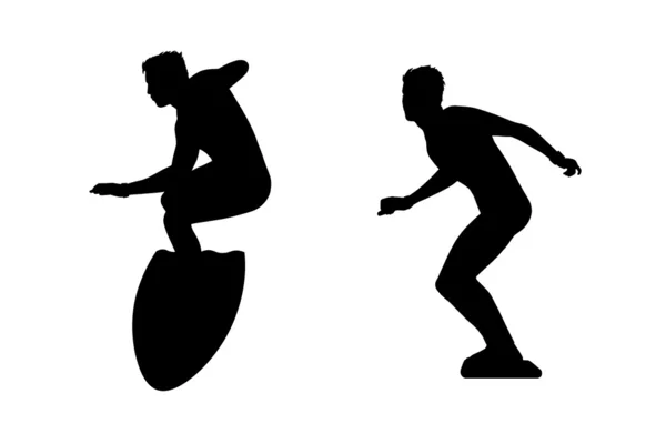 Surfers silhouettes set 3 — Stock Photo, Image