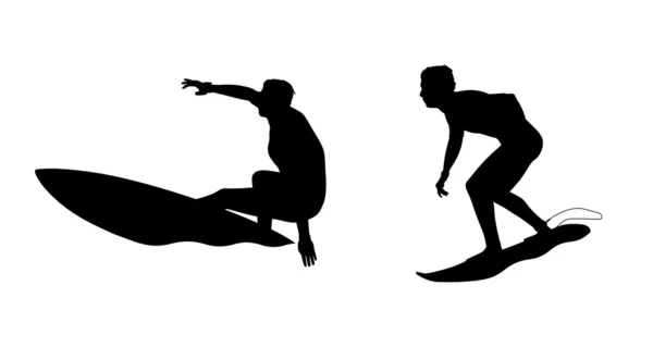 Surfers silhouettes set 2 — Stock Photo, Image