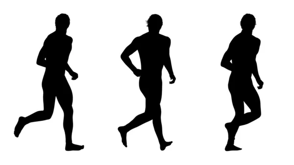 Man running silhouettes set 4 — Stock Photo, Image