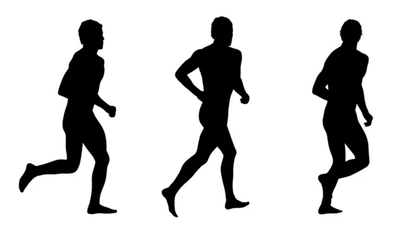 Man running silhouettes set 3 — Stock Photo, Image