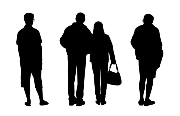 People standing outdoor silhouettes set 2 — Stock Photo, Image