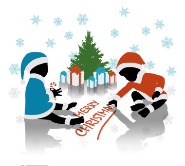 Noel baba bebek mutlu Noeller dileğiyle