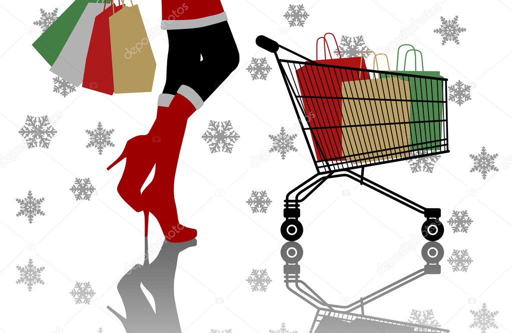 Woman doing christmas shopping