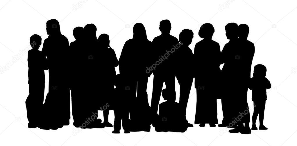 Large group of people silhouettes set 2