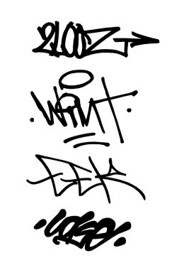 1 set izole Etiketler ve grafiti
