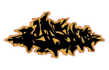 1 soyut izole renkli duvar yazısı