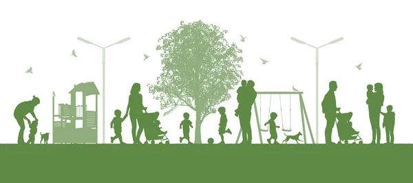 Şehir parc çocuklu aileler