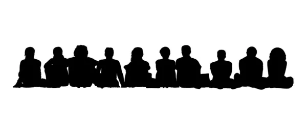 Medium group of adults seated silhouettes 1 — Stock Photo, Image