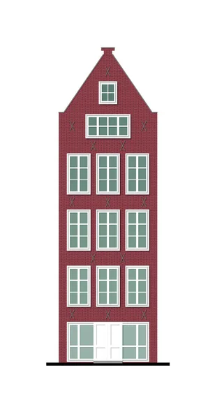 Traditional townhouse vinous brick facade — Stock Photo, Image