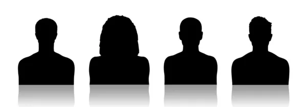 Men id silhouette portraits set 1 — Stock Photo, Image