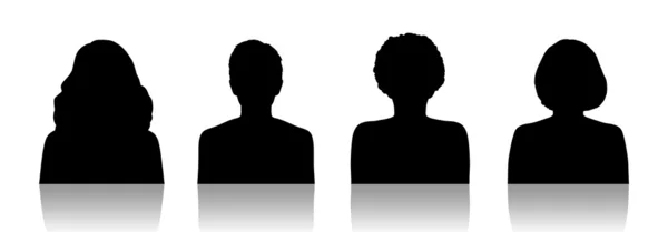 Women id silhouette portraits set 1 — Stock Photo, Image