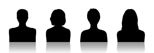 Women id silhouette portraits set 2 — Stock Photo, Image