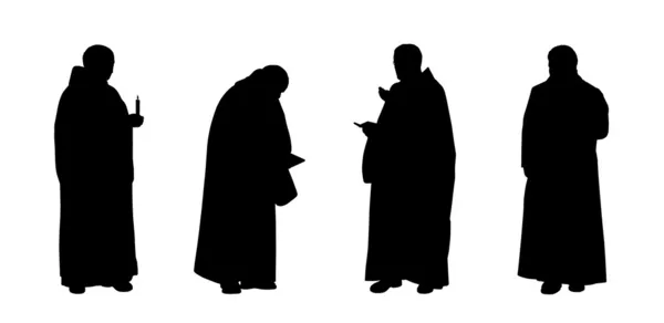 Christian monks silhouettes set 1 — Stock Photo, Image