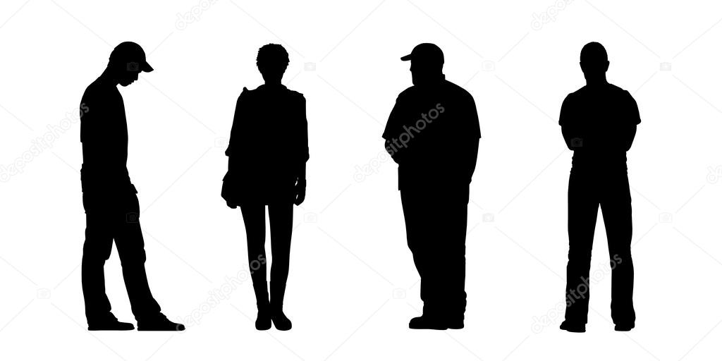 people standing outdoor silhouettes set 3