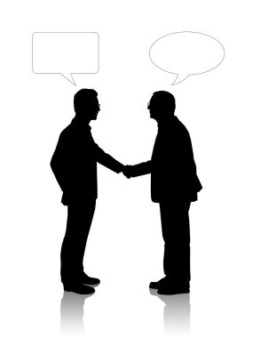 old and young businessmen shaking their hands clipart