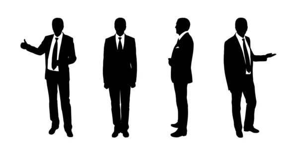 Businessman standing silhouettes set 1 — Stock Photo, Image