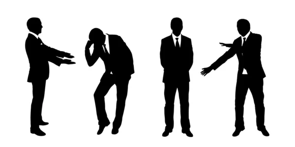 Businessman standing silhouettes set 2 — Stock Photo, Image