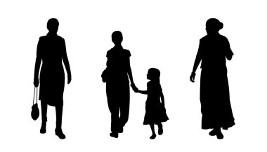 Hint insanlar siluetleri 4 set