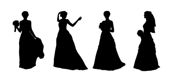 Bride silhouettes set 1 — Stock Photo, Image