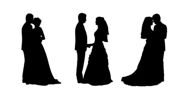Braut und Bräutigam Silhouetten Set 1 Stockbild