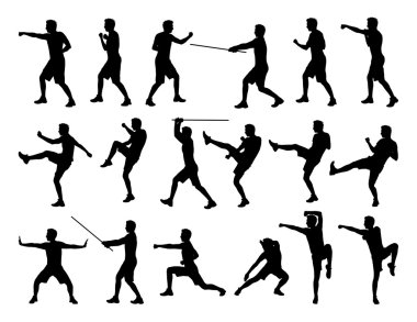 siluetleri kavga adam büyük set