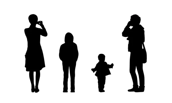 People standing outdoor silhouettes set 14 — Stock Photo, Image