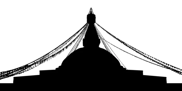 Силуэт Ступы Будханатха — стоковое фото