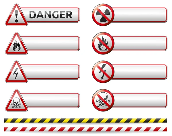 Bannière de signe de danger — Image vectorielle