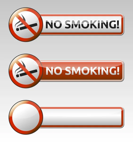 No smoking prohibition sign banner collection — Stock Vector