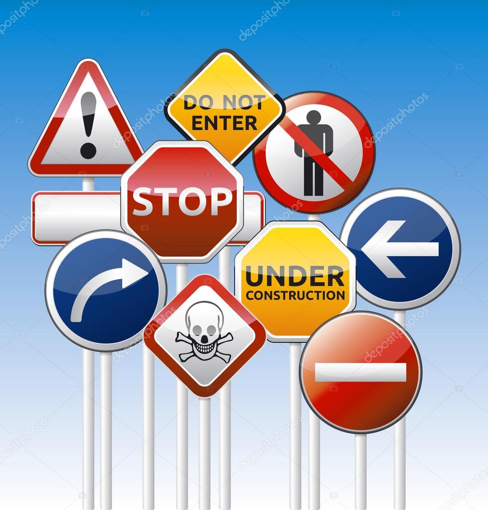 Traffic sign set, collection