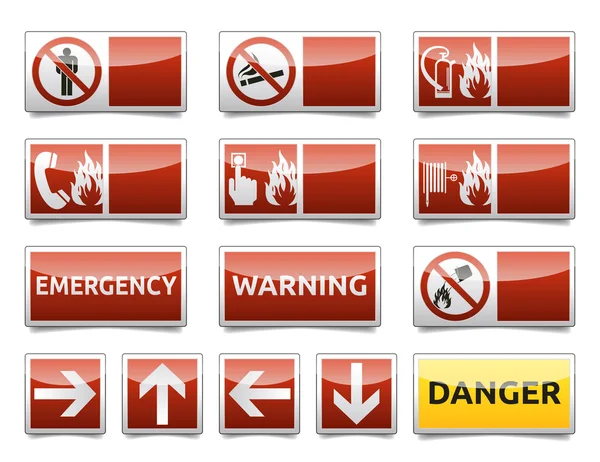 Tehlike uyarı işareti mini set — Stok Vektör