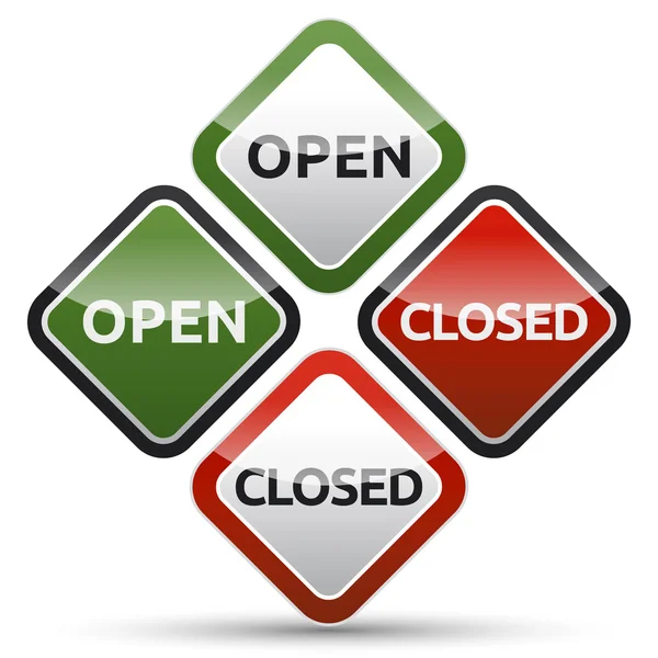 Open - gesloten kleur bestuur — Stockvector